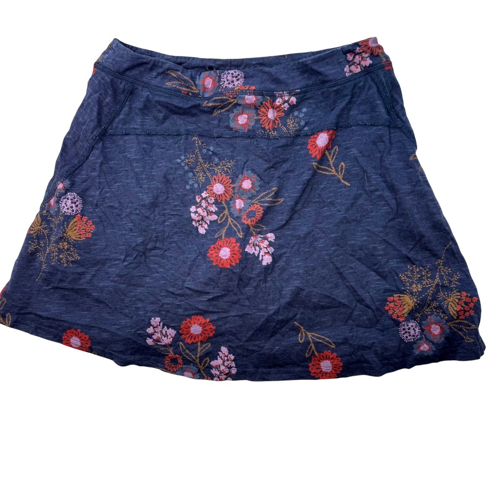 Toad&Co Seleena Skort Womens Small Blue Floral Organic Cotton Tencel Gorpcore